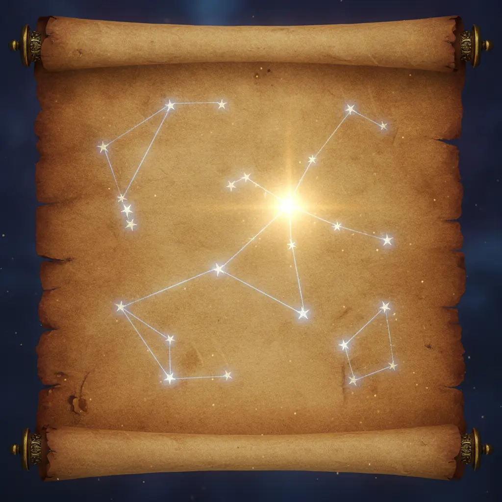 An ancient glowing star map