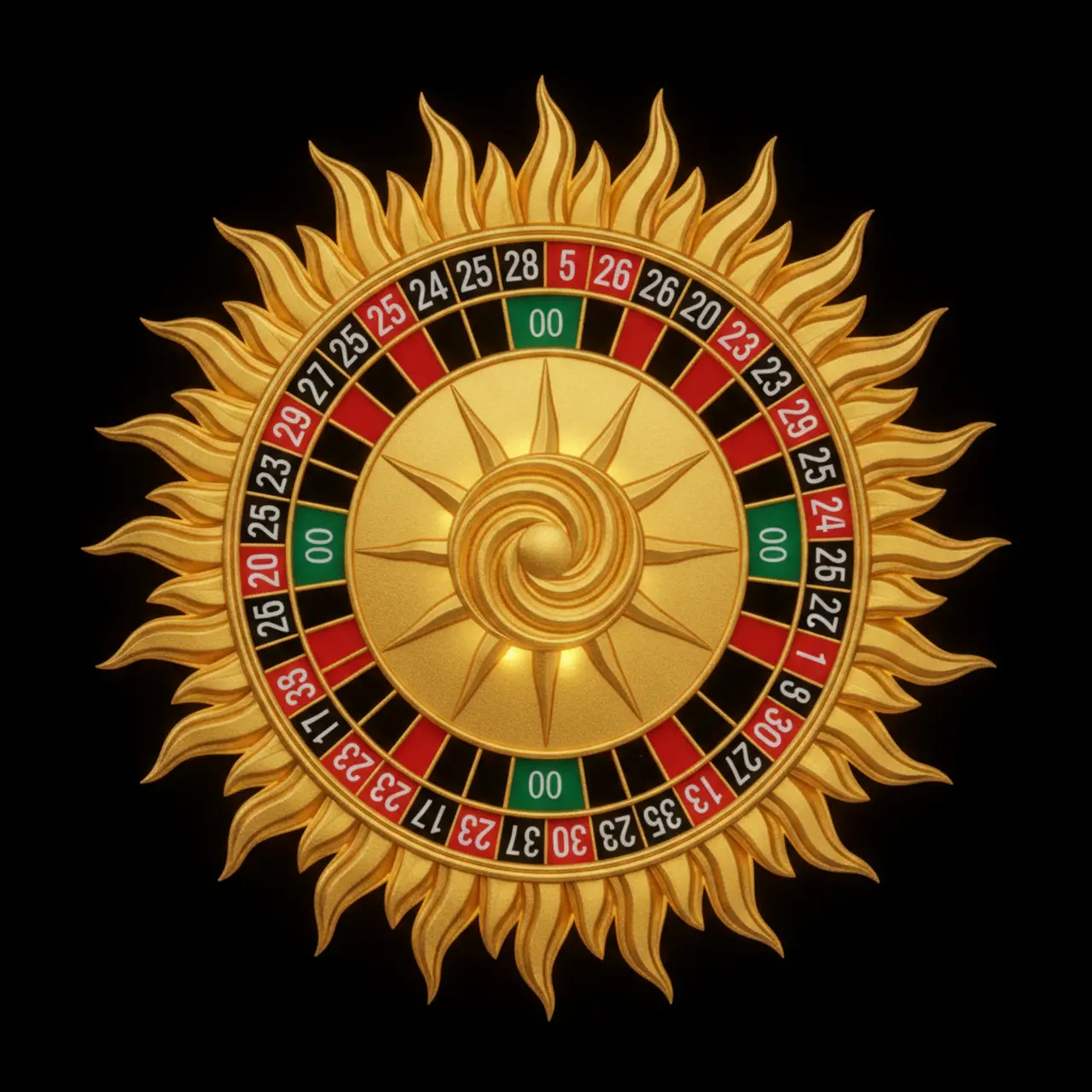 Sunburst roulette board